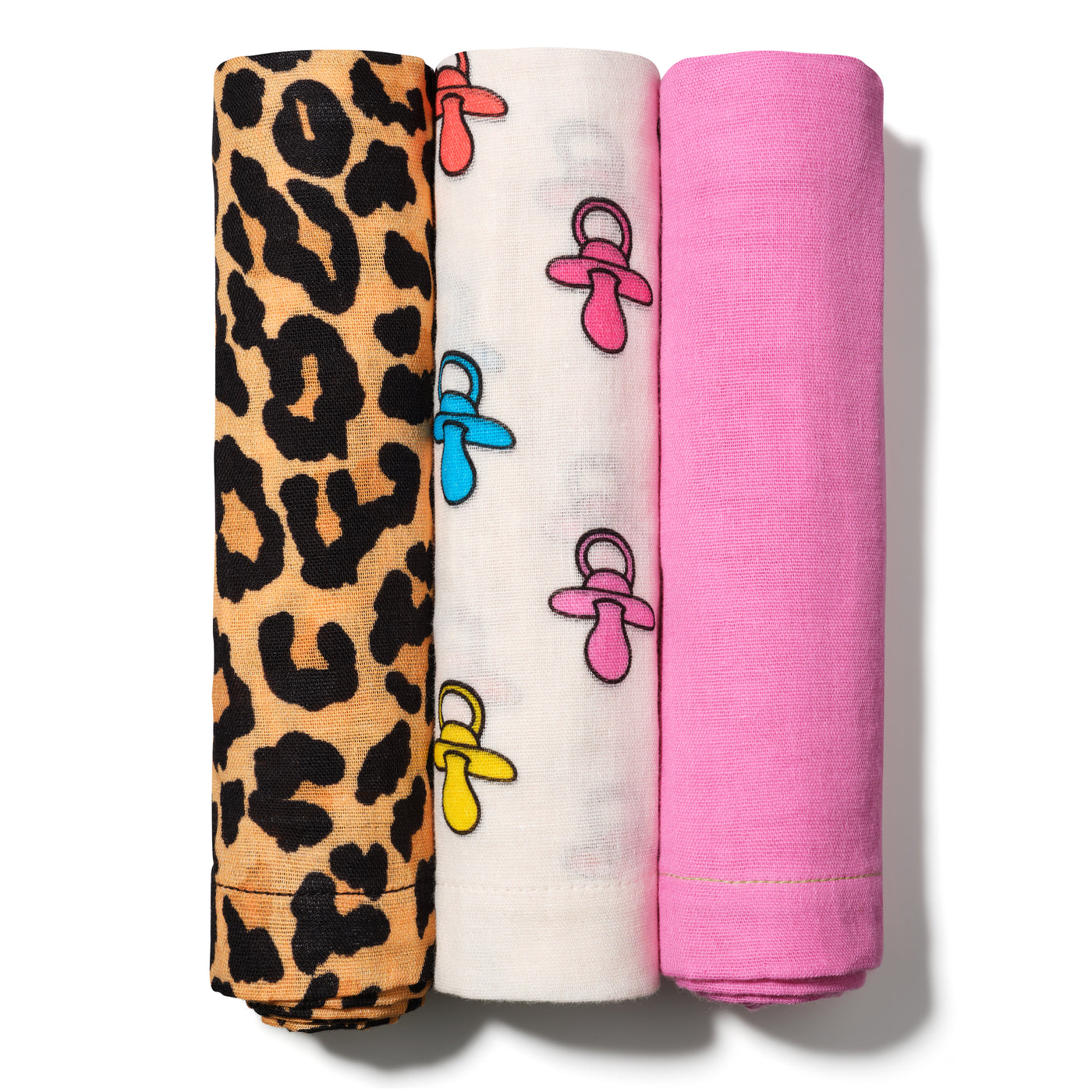 peachie baby muslin burp cloth swaddle i heart crying stylish cool luxury premium baby gift leopard dummy