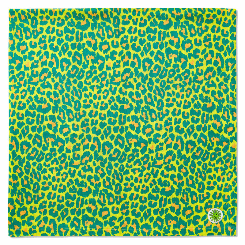 oversized baby muslin in green leopard print baby muslin cloth full flat layout luxury swaddle by sunny and moon