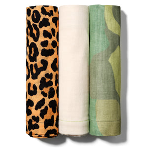 Leopard print camo print baby muslin burp cloth swaddle cloth from sunny and moon gift 