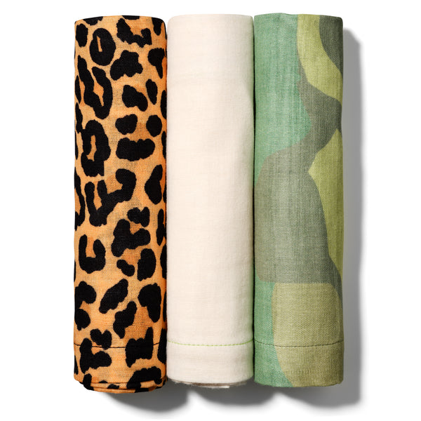 Leopard print camo print baby muslin burp cloth swaddle cloth from sunny and moon gift 